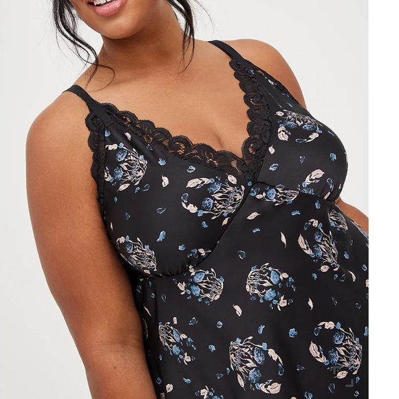 Torrid SATIN BABYDOLL WITH LACE TRIM - Picture 4 of 6